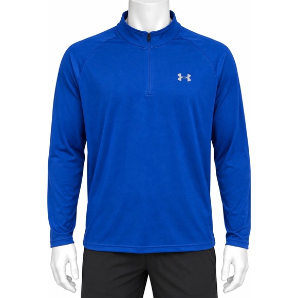 Under Armour Other - UNDER ARMOUR HeatGear Men's Long Sleeve 1/4 Zip Mock Neck Loose Blue 2XL